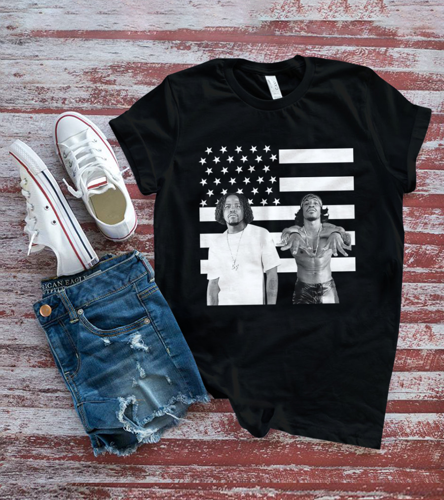 Outkast American Flag Style Black And White Duo T-Shirt