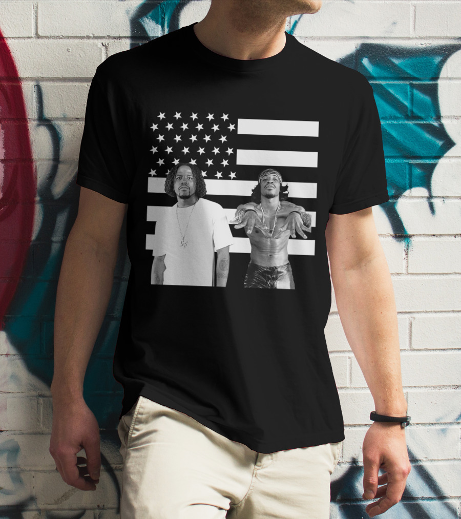 Outkast American Flag Style Black And White Duo T-Shirt