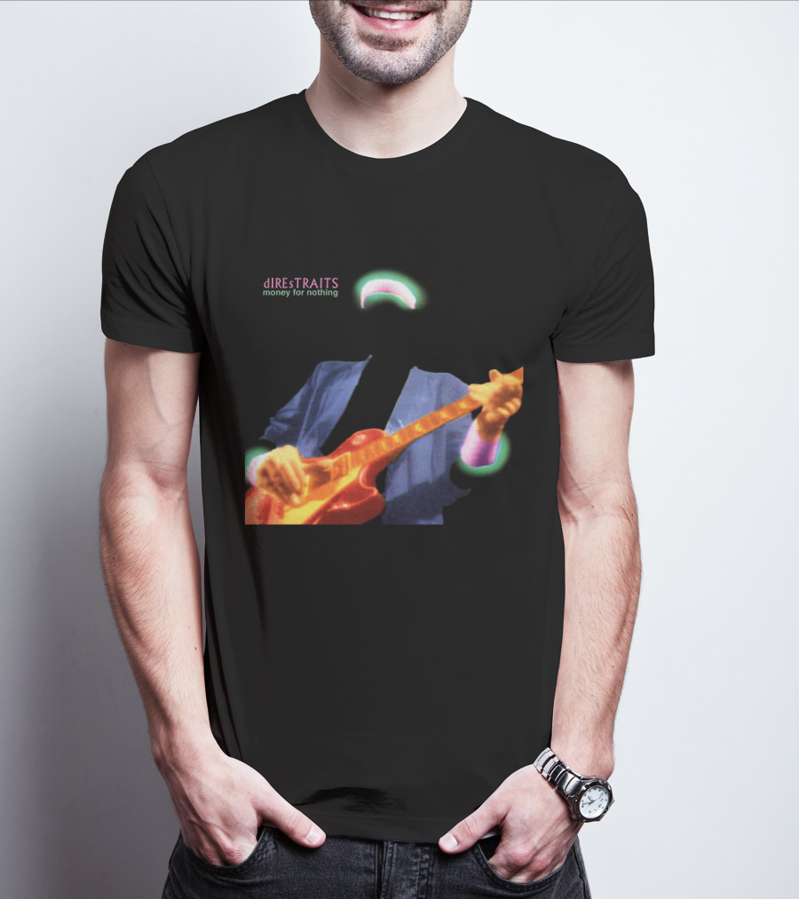 Dire Straits Money For Nothing Iconic Neon Guitar T-Shirt