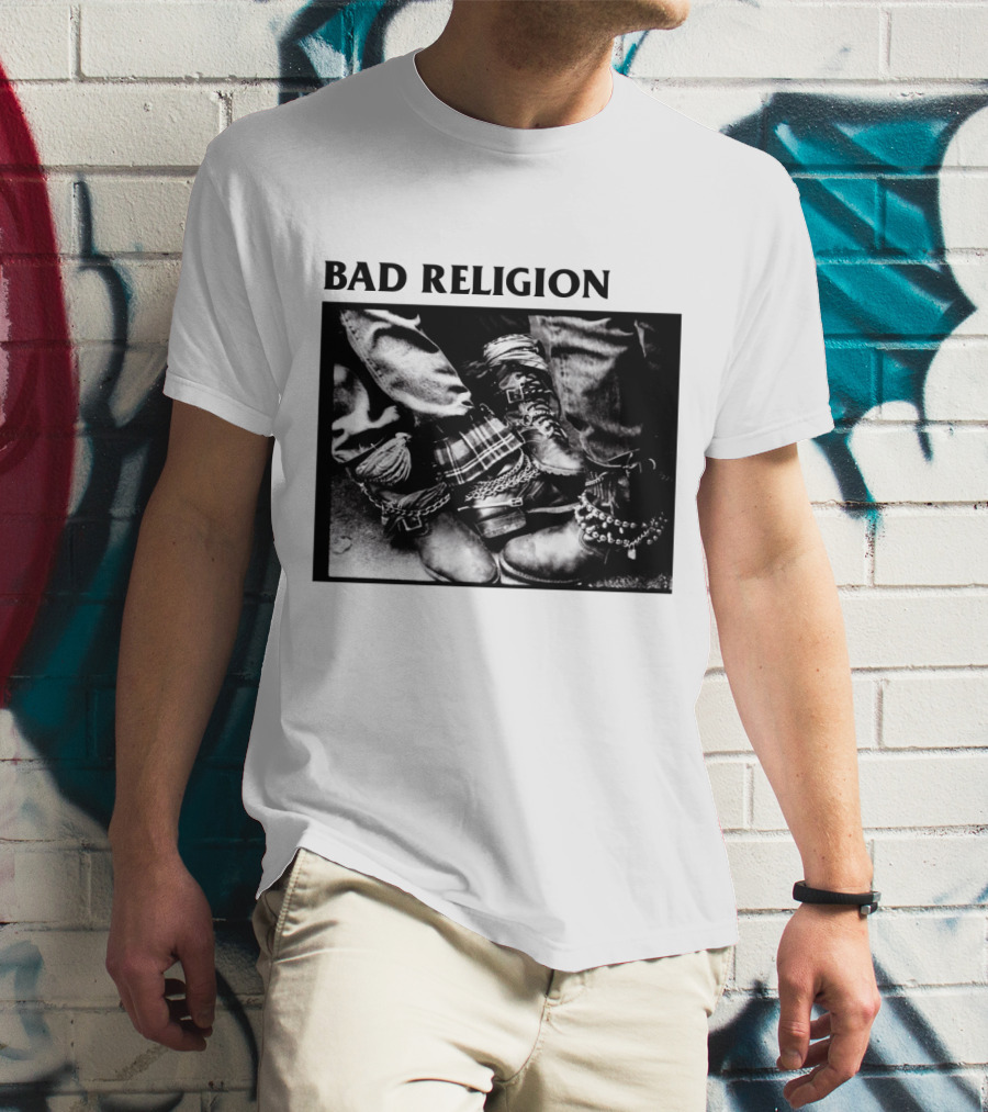 Bad Religion Band Punk Rock Boot Chains And Plaid Pants T-Shirt