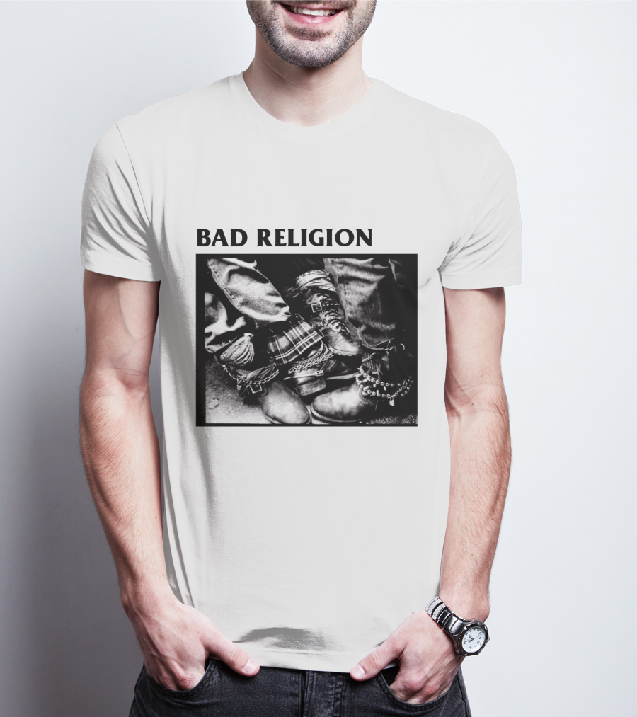 Bad Religion Band Punk Rock Boot Chains And Plaid Pants T-Shirt