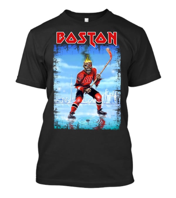 Boston University Terriers Hockey Skeleton Warrior T-Shirt