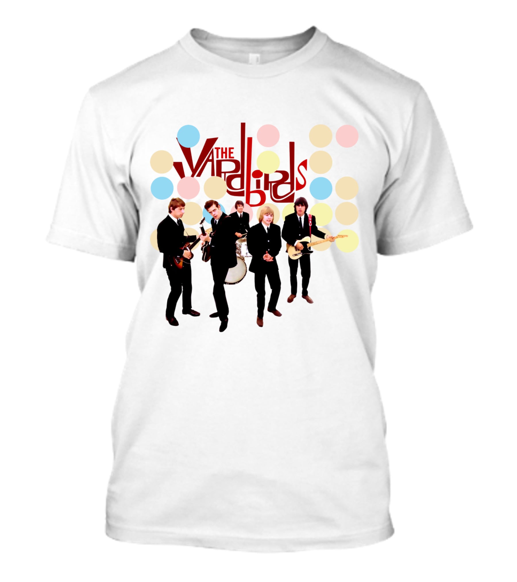 The Yardbirds Band Members With Guitars And Drums T-Shirt