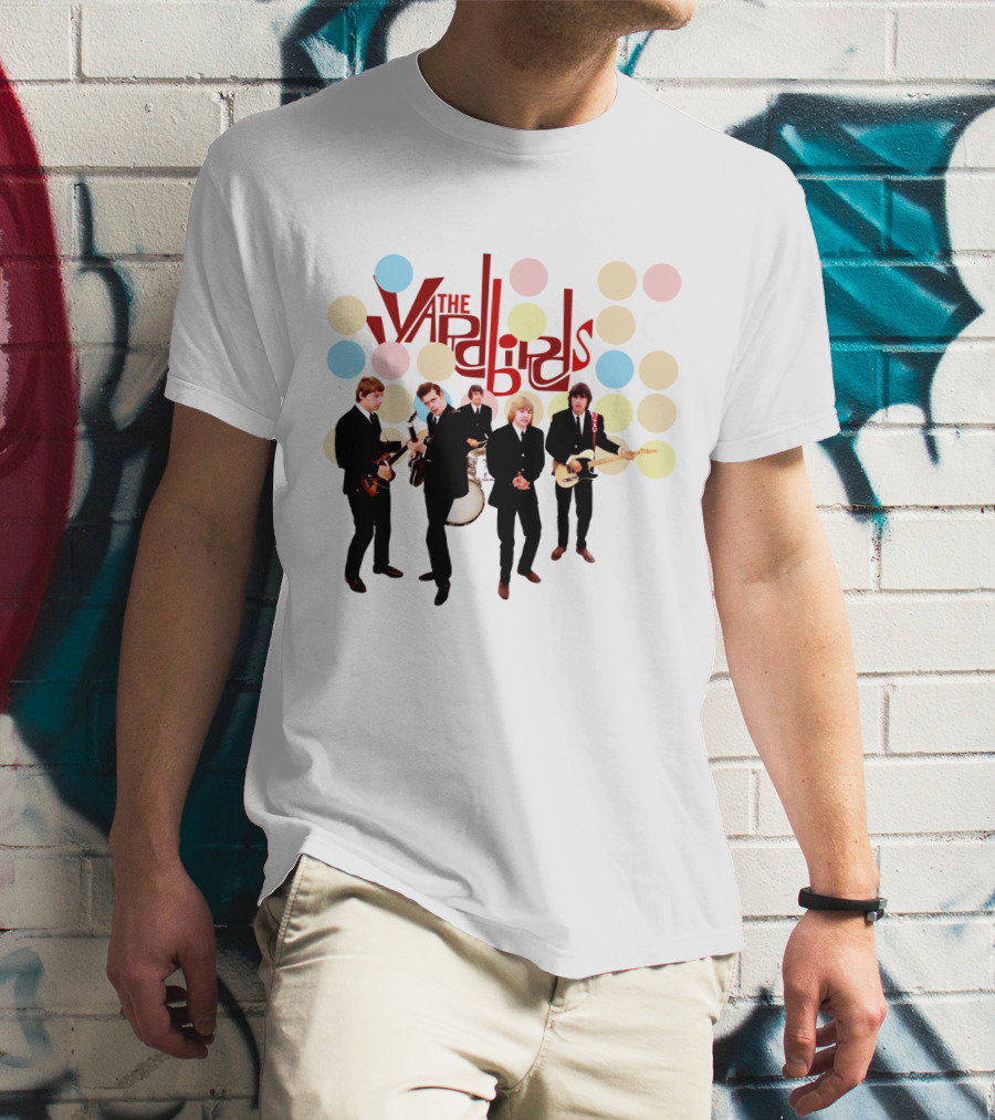 The Yardbirds Band Members With Guitars And Drums T-Shirt