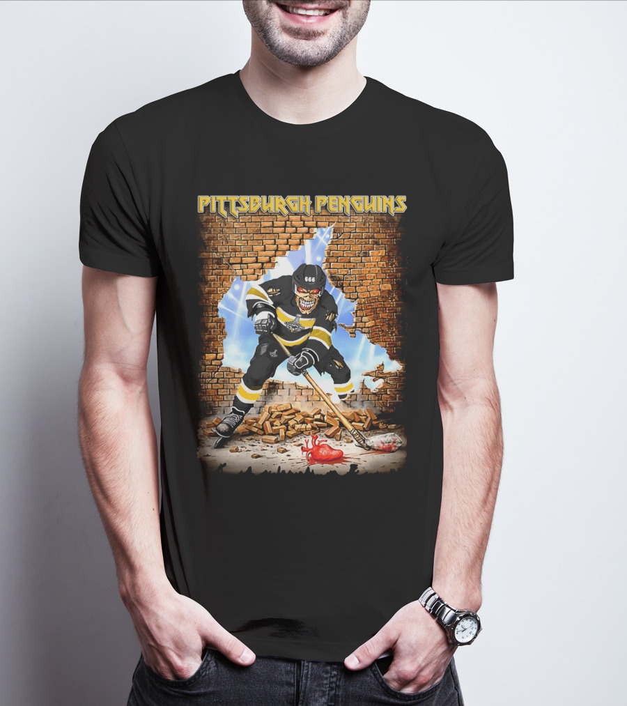 Pittsburgh Penguins Skeleton Hockey Breakthrough T-Shirt