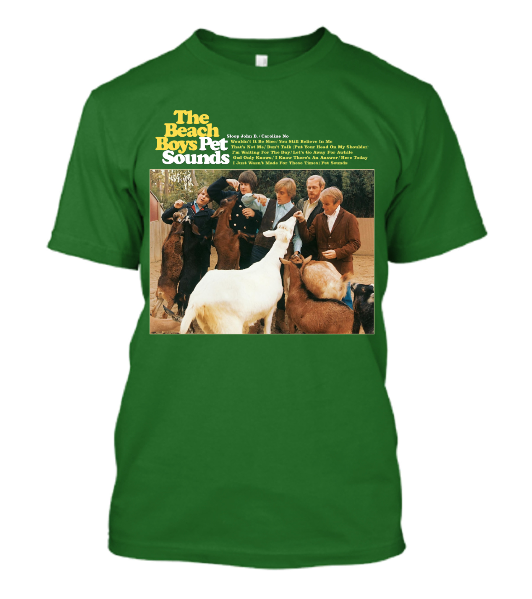 The Beach Boys Pet Sounds Album Cover With Song List And Band Members With Animals T-Shirt