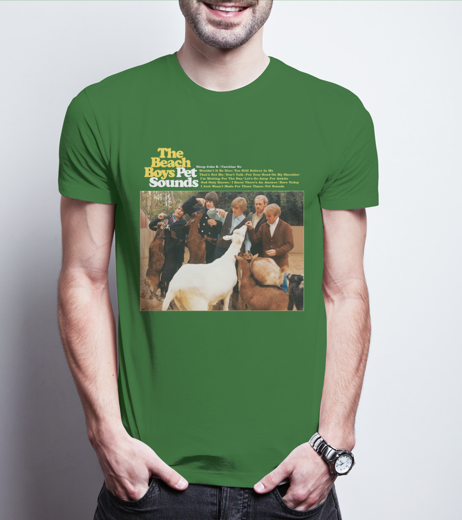 The Beach Boys Pet Sounds Album Cover With Song List And Band Members With Animals T-Shirt