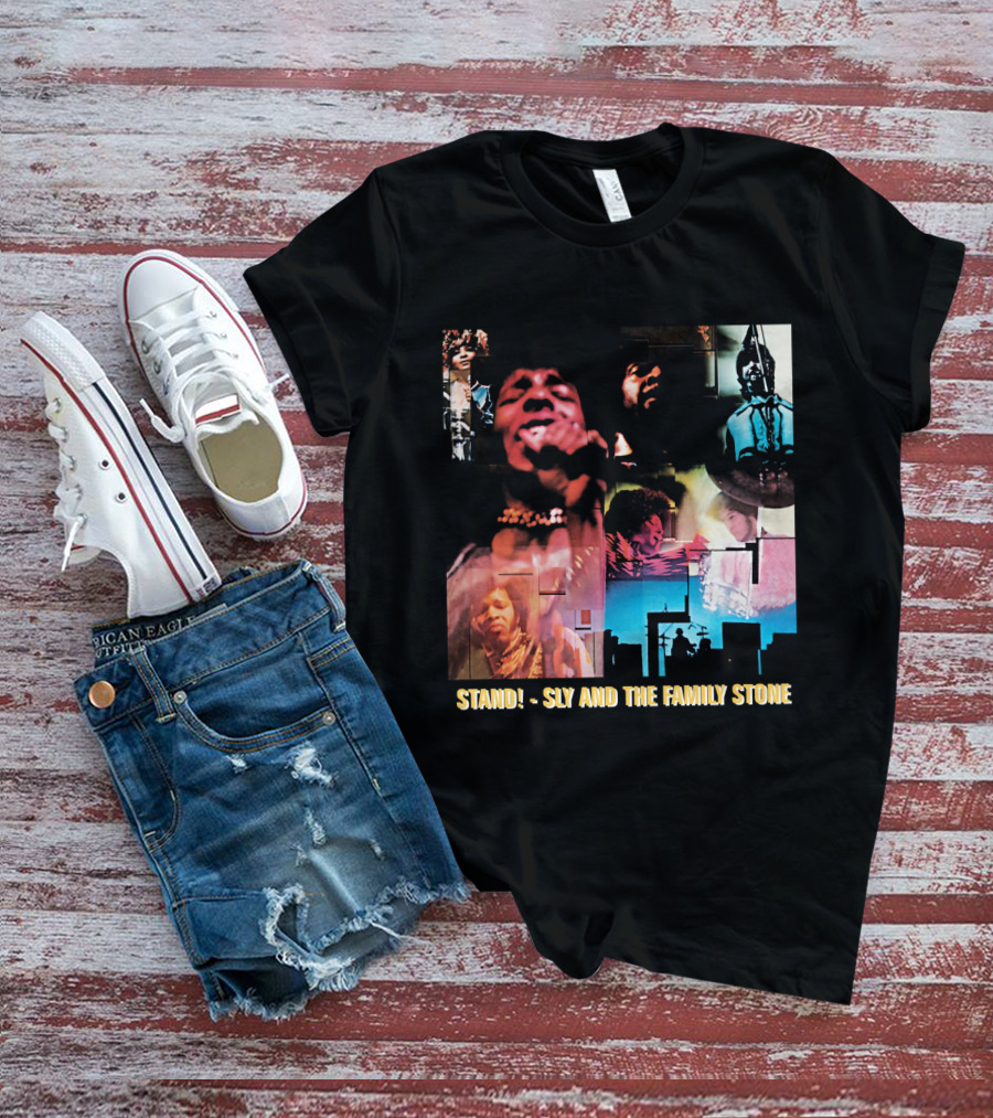 Stand Sly And The Family Stone Vintage Collage T-Shirt