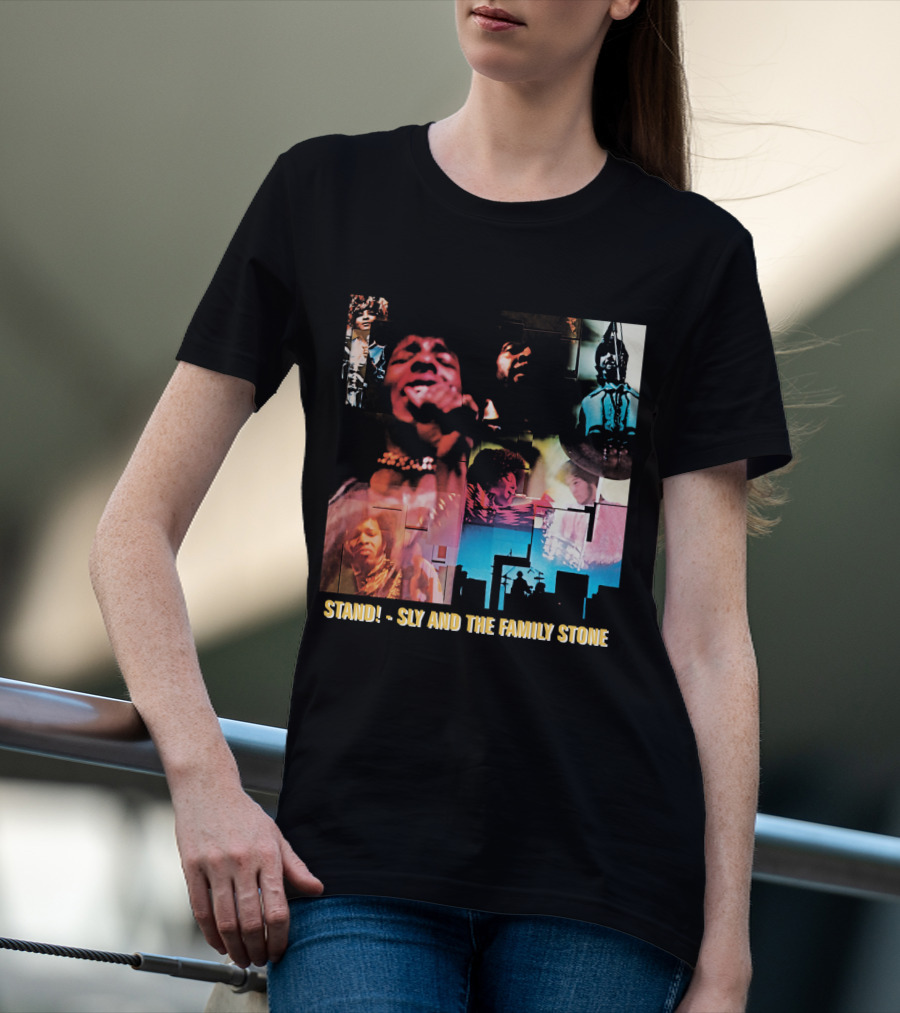 Stand Sly And The Family Stone Vintage Collage T-Shirt