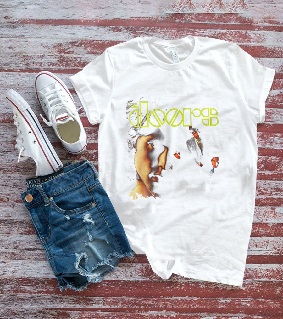 The Doors Band Members Collage In Vintage T-Shirt