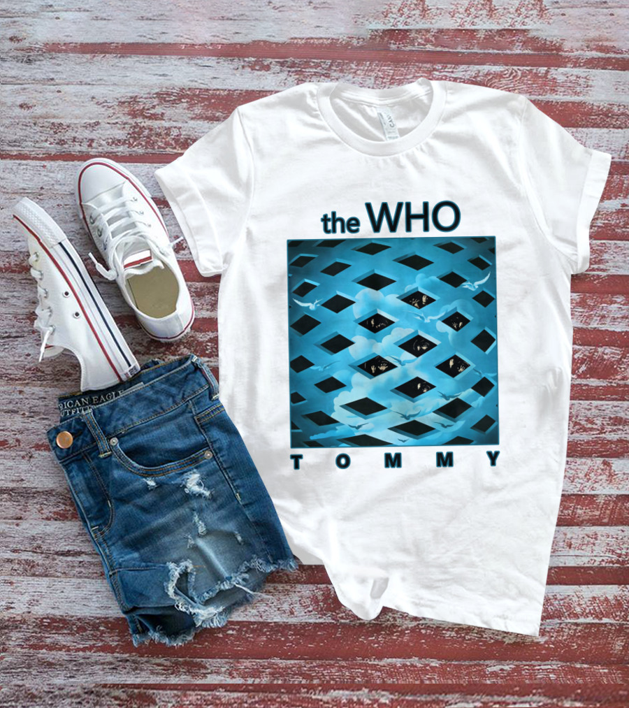The Who Tommy Album Cover Art Blue Lattice T-Shirt