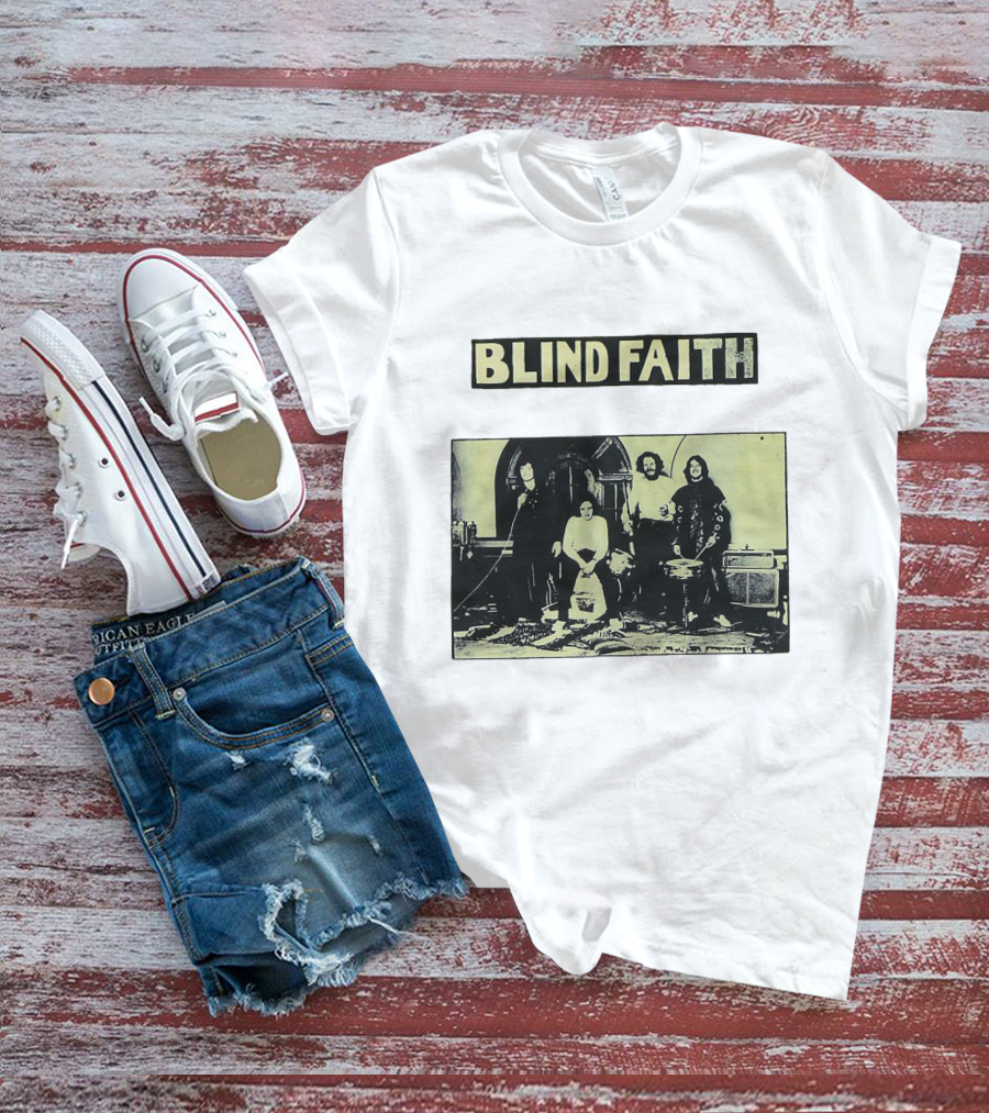 Blind Faith Band Photo Classic Black And White Image T-Shirt