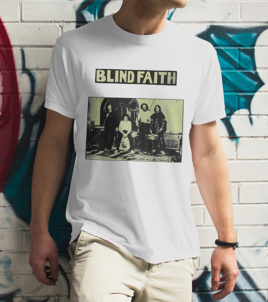 Blind Faith Band Photo Classic Black And White Image T-Shirt