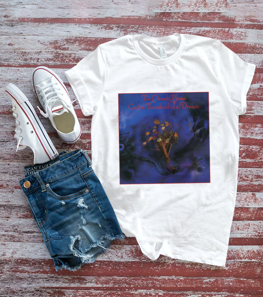 The Moody Blues On The Threshold Of A Dream Album Art With Tree And Cosmic T-Shirt