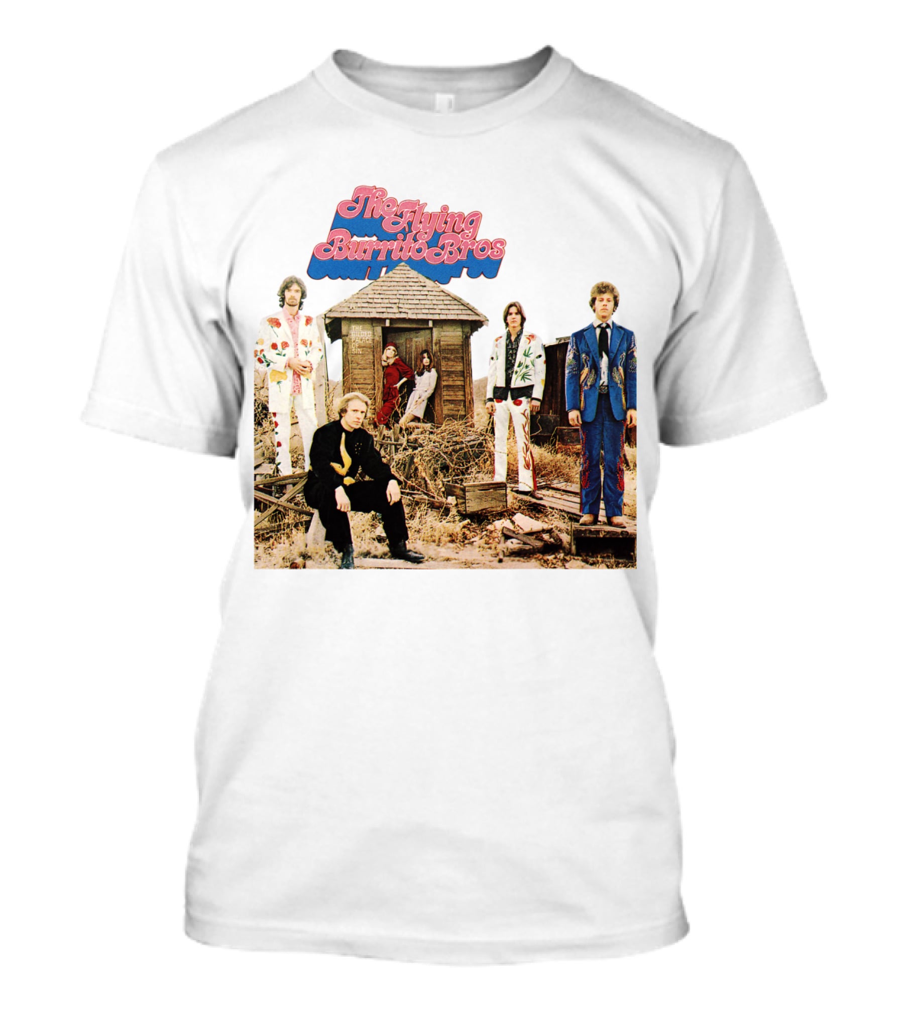 The Flying Burrito Bros The Gilded Palace Of Sin Album Cover Band Members In Colorful Suits T-Shirt