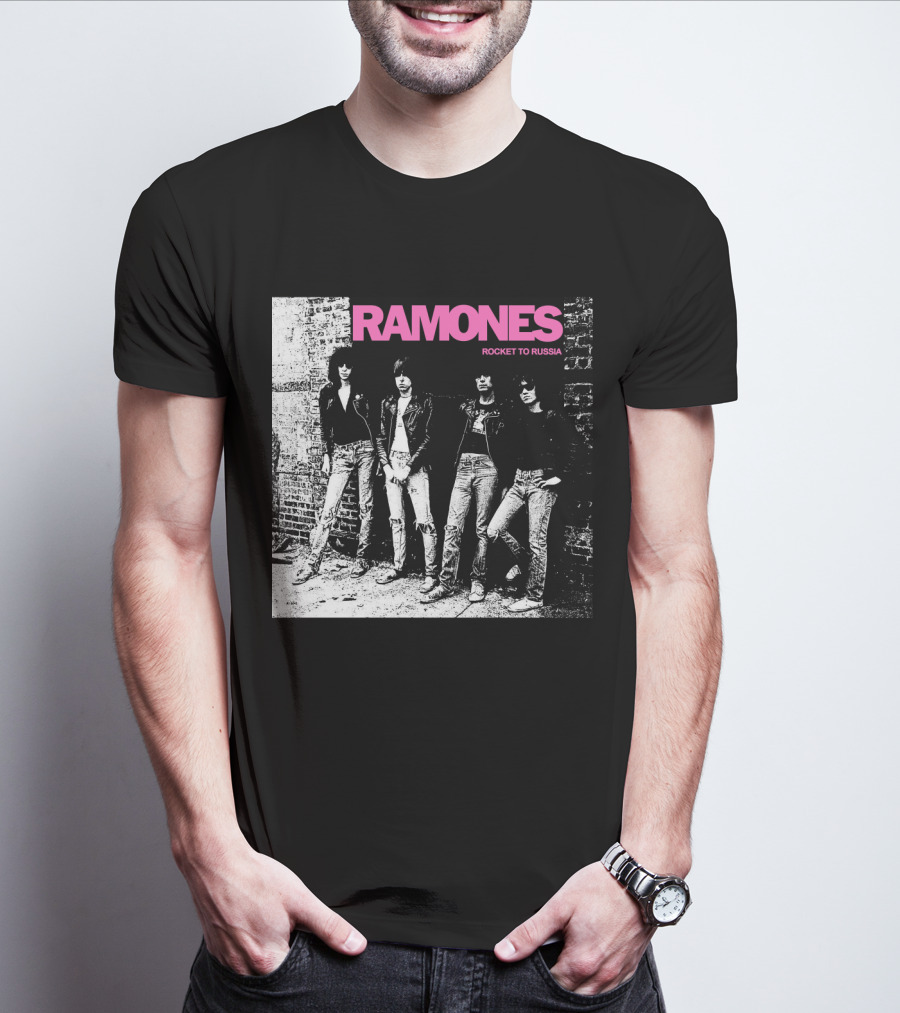 Ramones Rocket To Russia Band Photo Album Cover T-Shirt