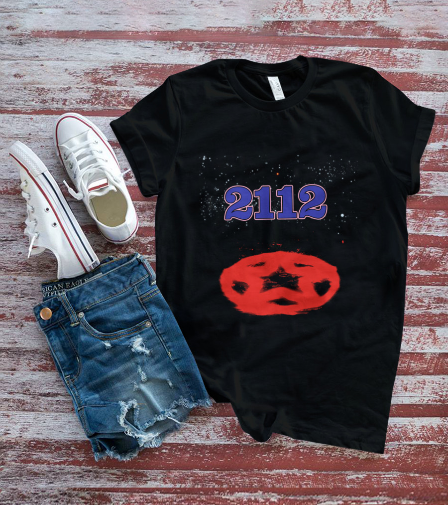 Rush 2112 Star Symbol With Cosmic Background T-Shirt