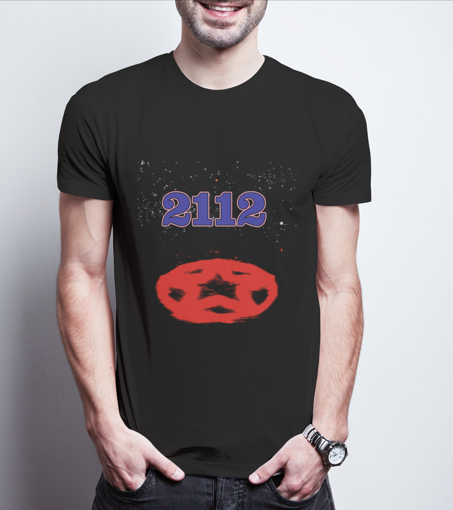 Rush 2112 Star Symbol With Cosmic Background T-Shirt