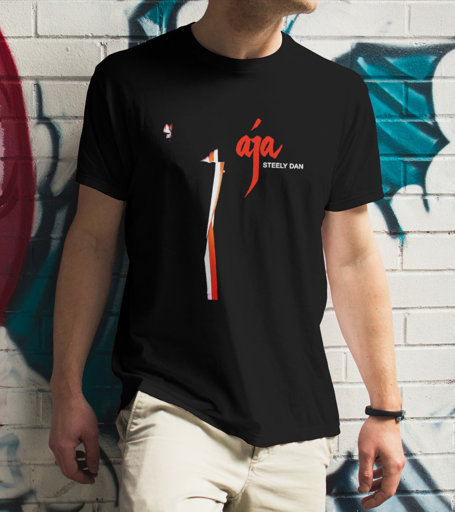 Steely Dan Aja Album Cover Red And White Abstract T-Shirt