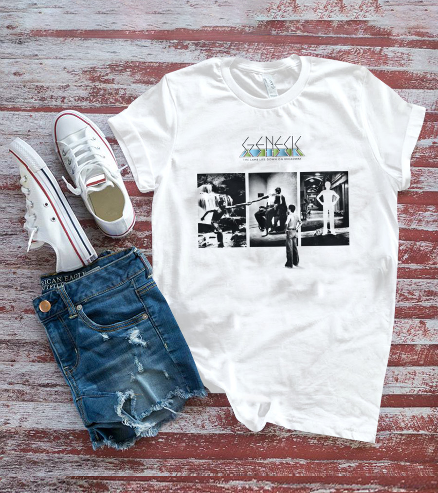Genesis The Lamb Lies Down On Broadway Vintage Album Cover Montage T-Shirt
