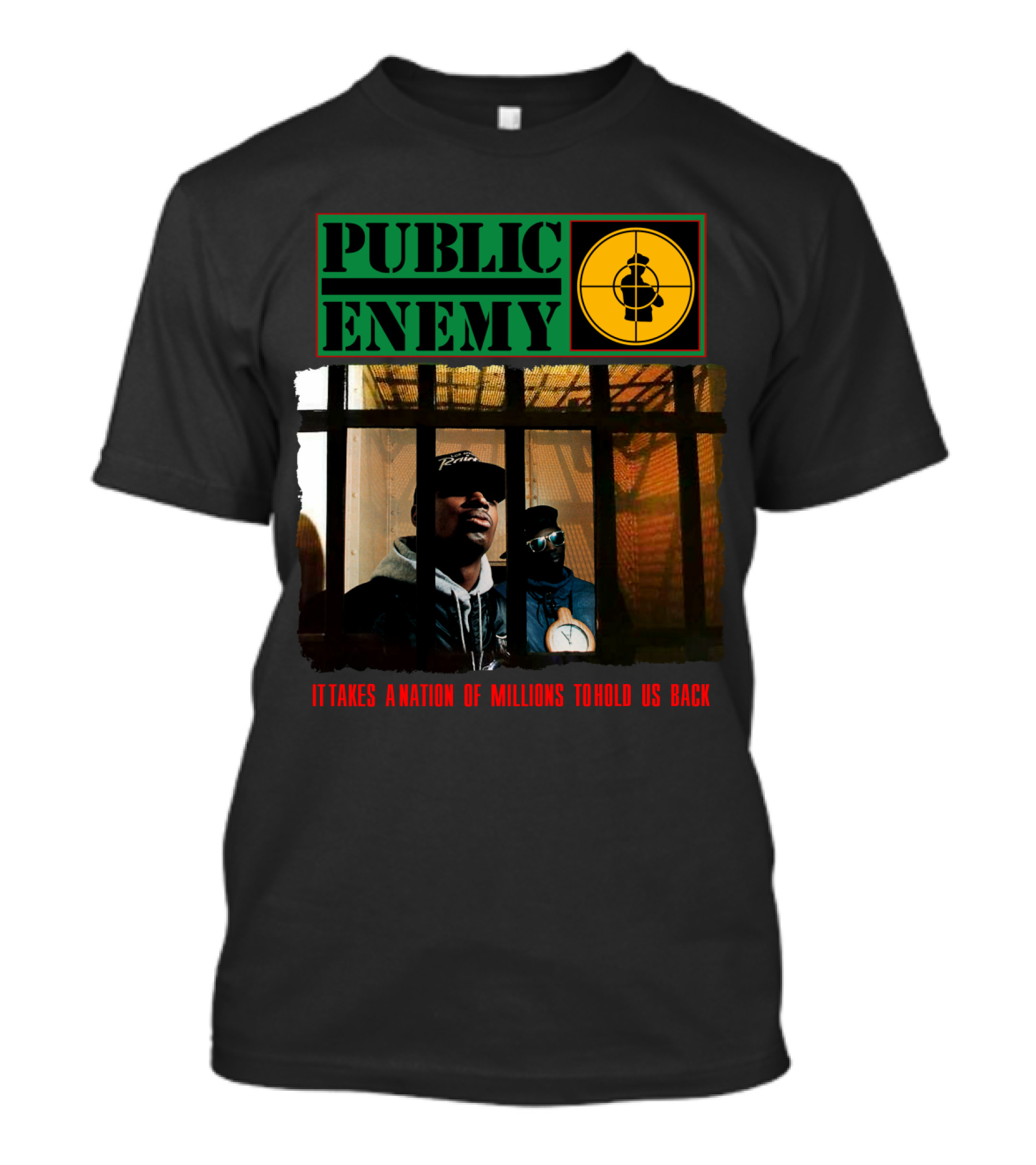 Public Enemy It Takes A Nation Of Millions To Hold Us Back Prison Bars Rap Group T-Shirt