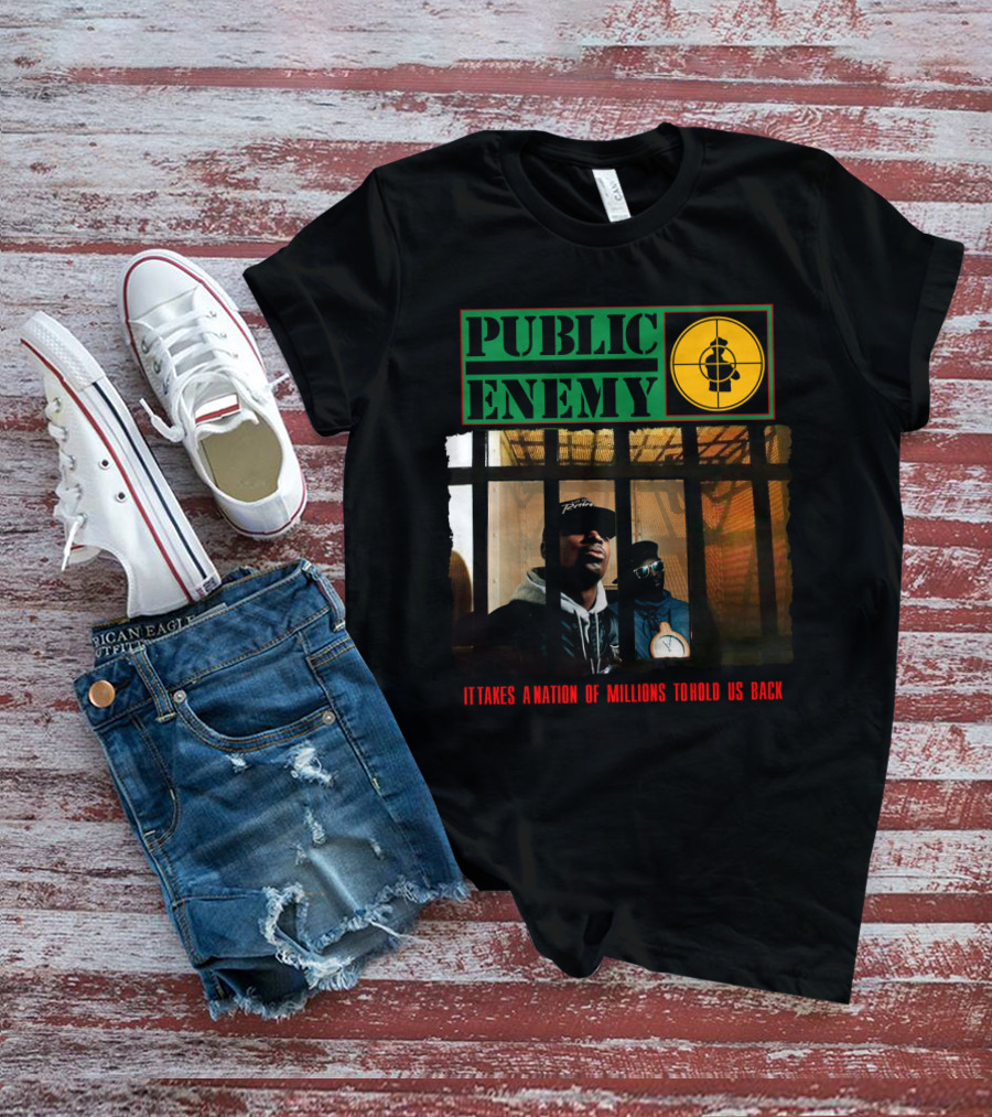 Public Enemy It Takes A Nation Of Millions To Hold Us Back Prison Bars Rap Group T-Shirt
