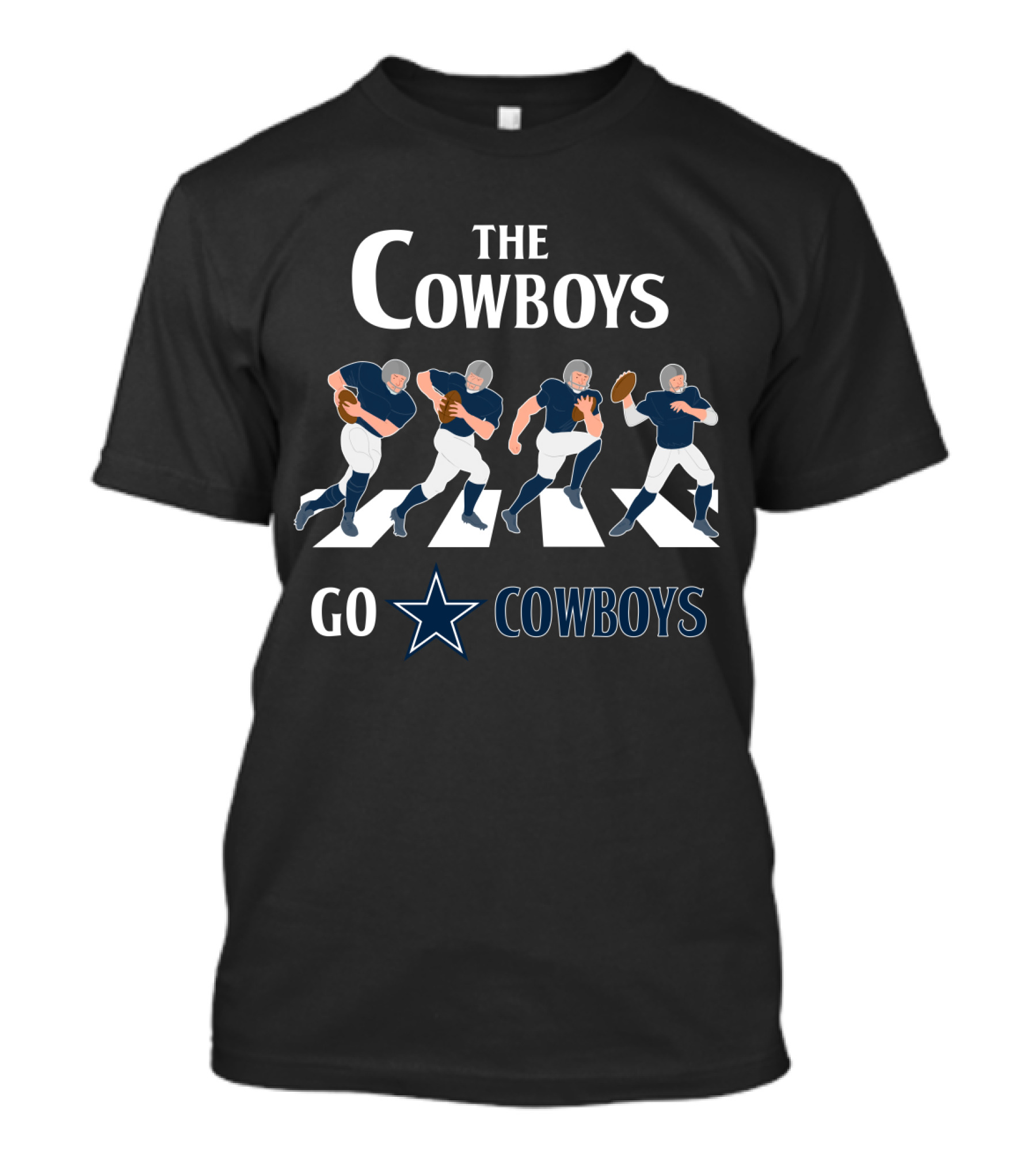 The Cowboys Go Cowboys Abbey Road Style Football Players T-Shirt
