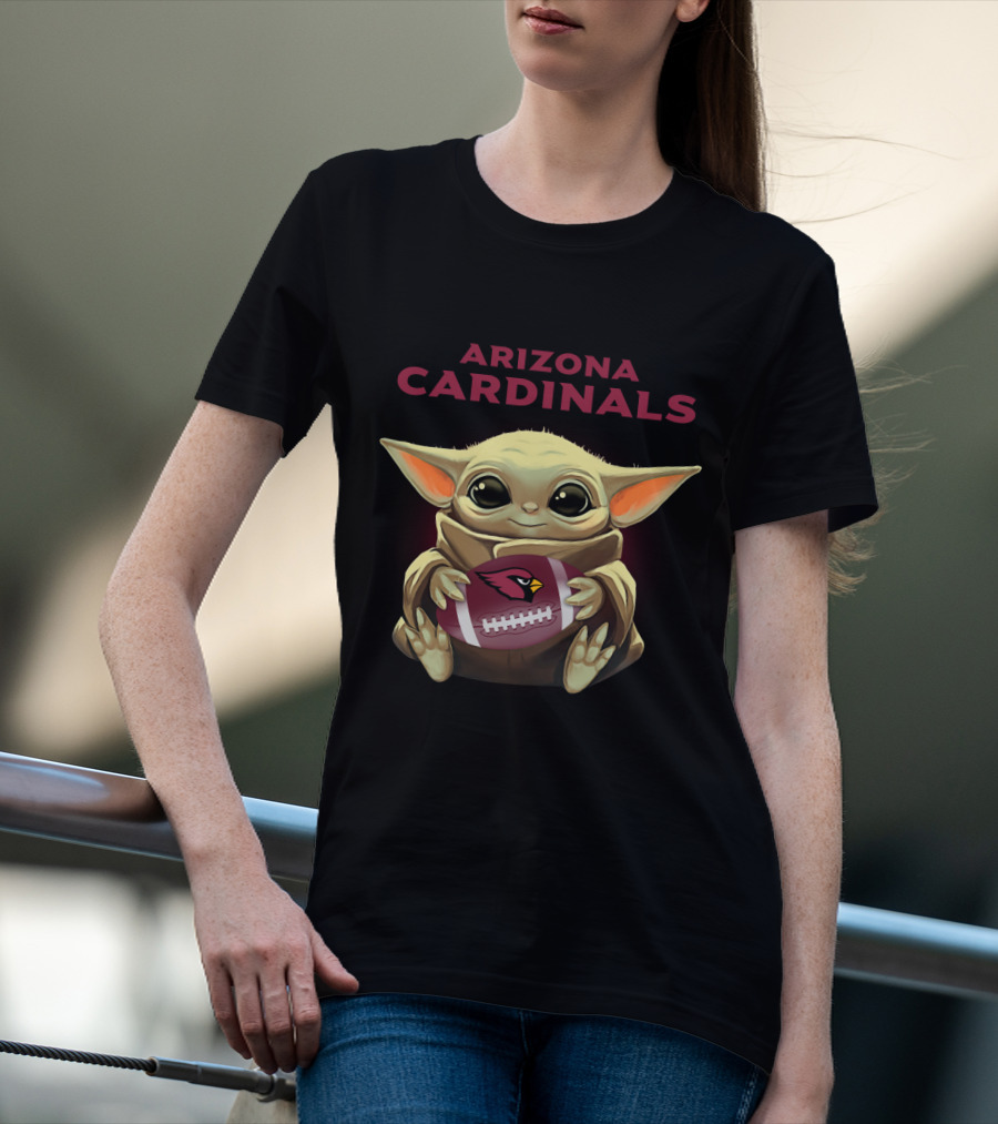Arizona Cardinals Baby Yoda Football Holder T-Shirt