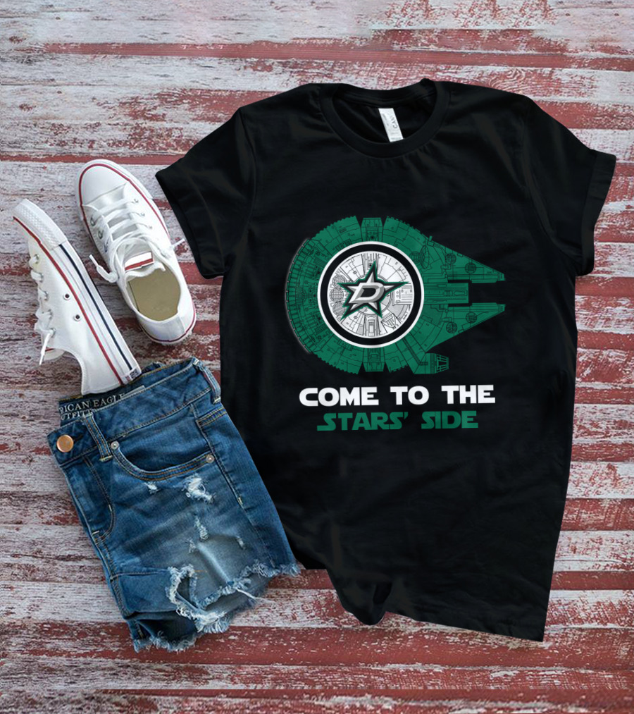 Come To The Stars' Side Dallas Stars Millennium Falcon T-Shirt