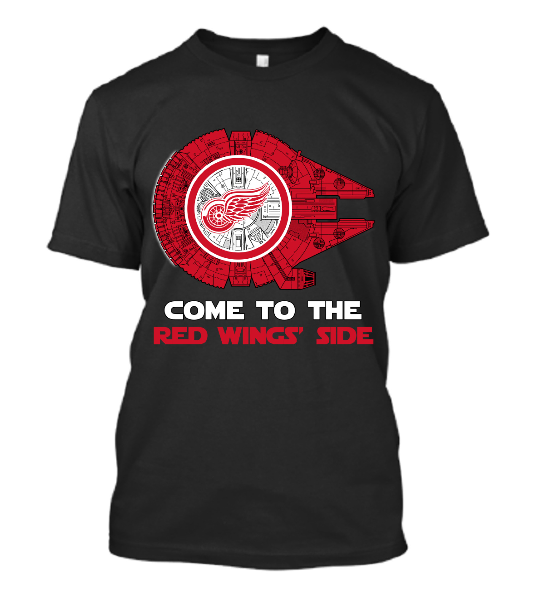 Come To The Red Wings' Side Millennium Falcon Detroit T-Shirt