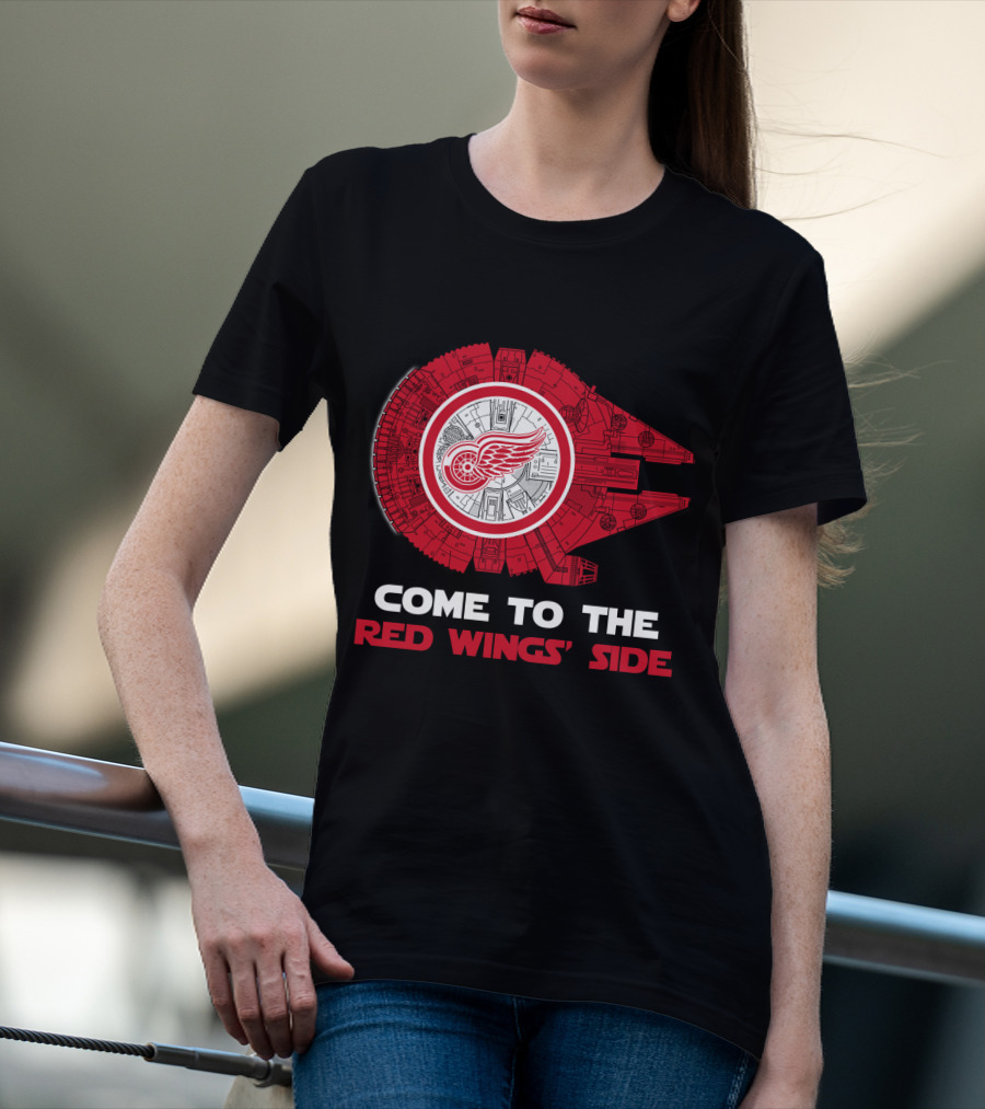 Come To The Red Wings' Side Millennium Falcon Detroit T-Shirt
