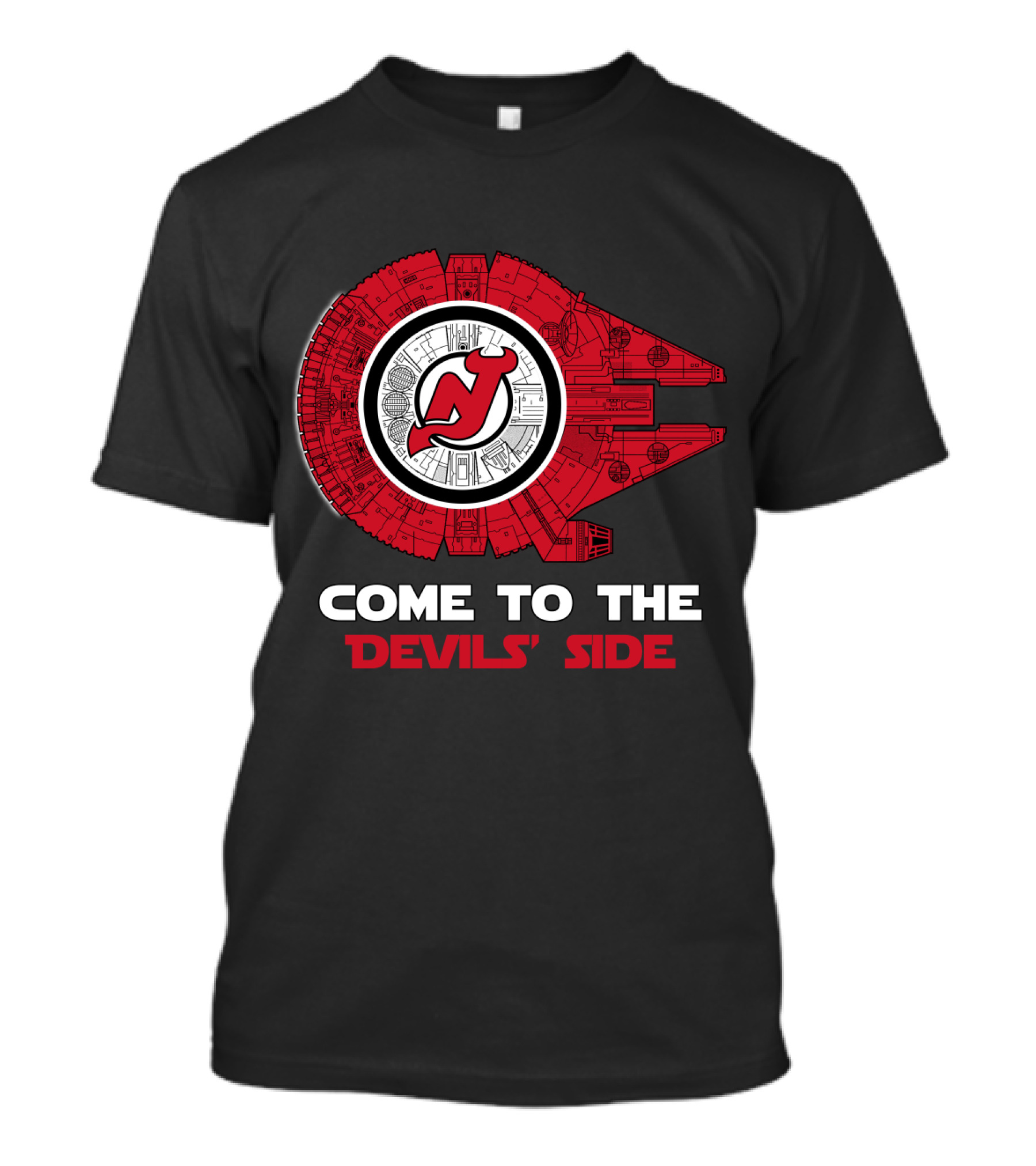 Come To The Devils' Side New Jersey Devils Millennium Falcon T-Shirt