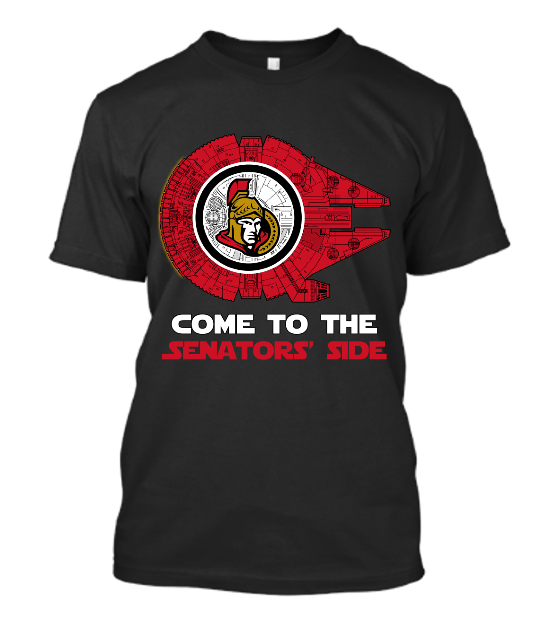 Come To The Senators' Side Millennium Falcon Ottawa Senators T-Shirt