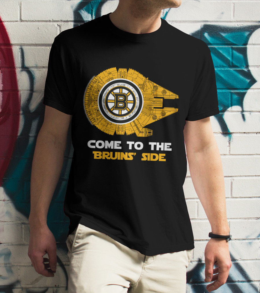 Come To The Bruins' Side Boston Bruins Millennium Falcon T-Shirt