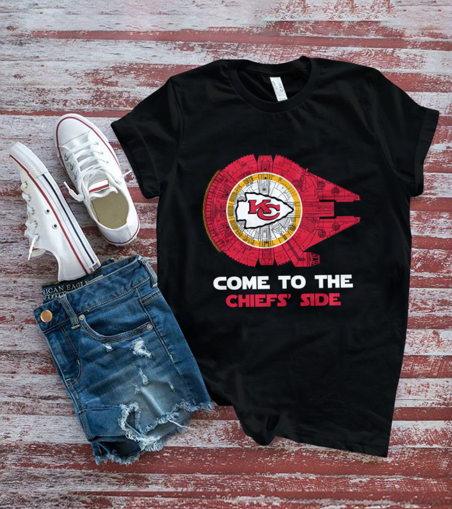 Come To The Chiefs' Side Kansas City Chiefs Millennium Falcon Nfl T-Shirt