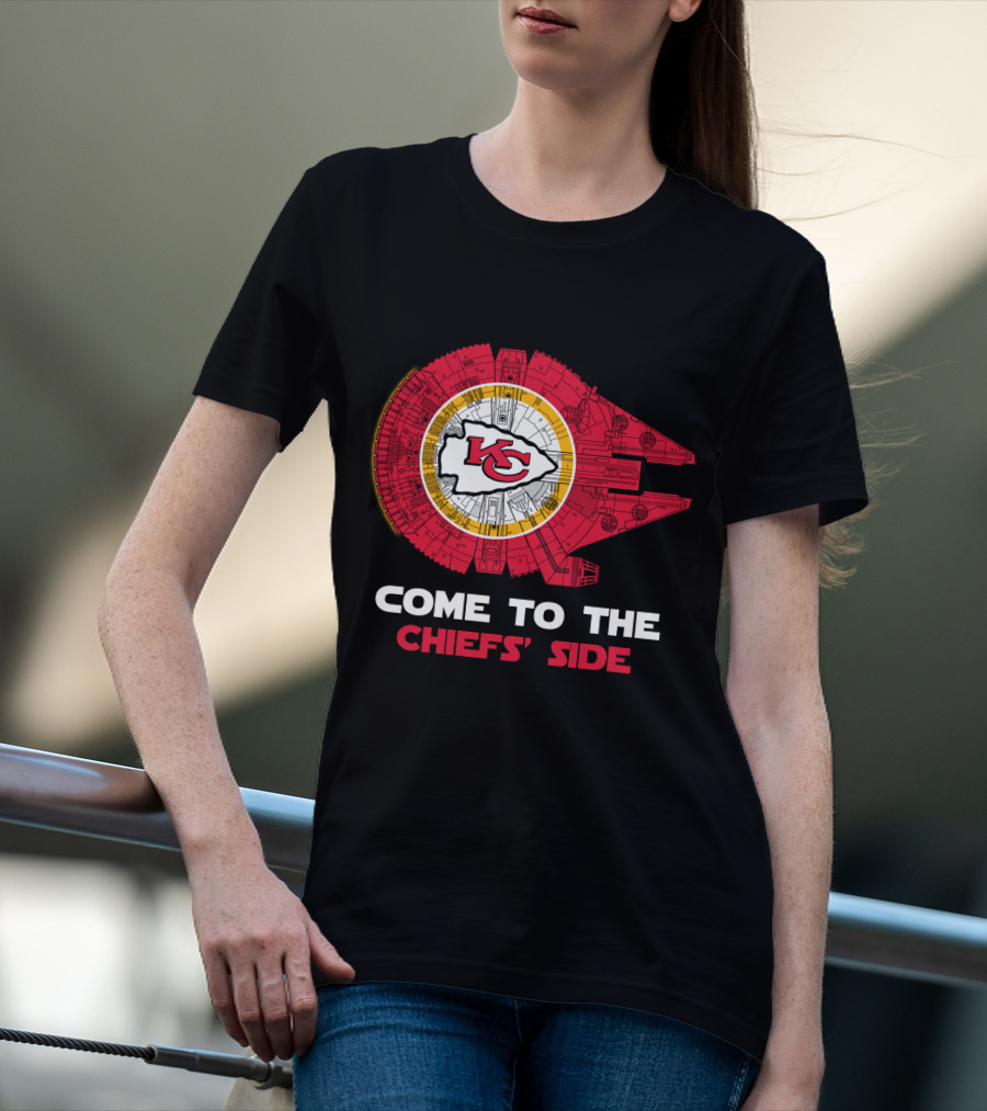 Come To The Chiefs' Side Kansas City Chiefs Millennium Falcon Nfl T-Shirt
