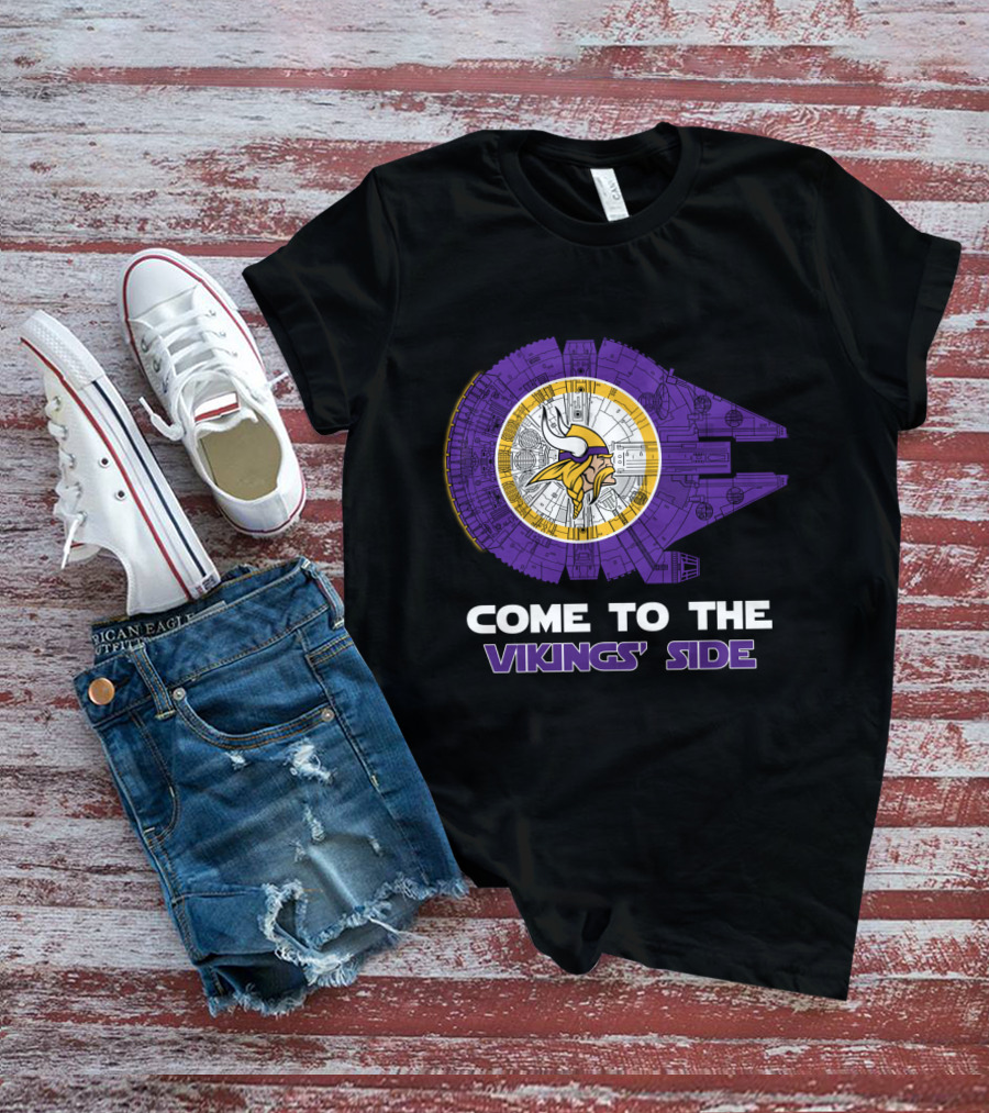 Come To The Vikings' Side Minnesota Vikings Millennium Falcon Nfl T-Shirt