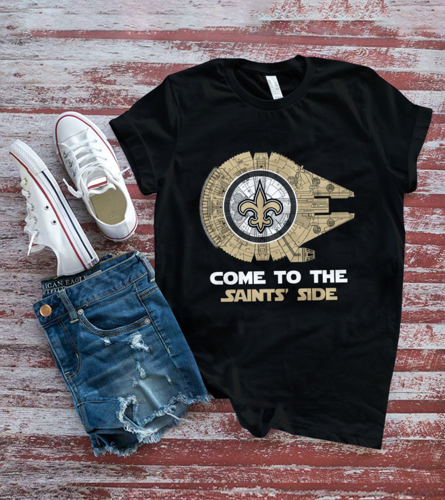 Come To The Saints' Side Millennium Falcon New Orleans Saints Nfl T-Shirt