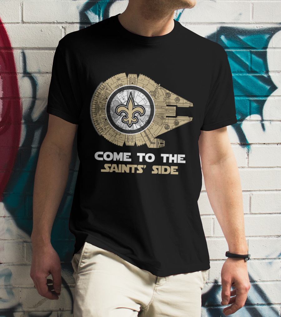 Come To The Saints' Side Millennium Falcon New Orleans Saints Nfl T-Shirt