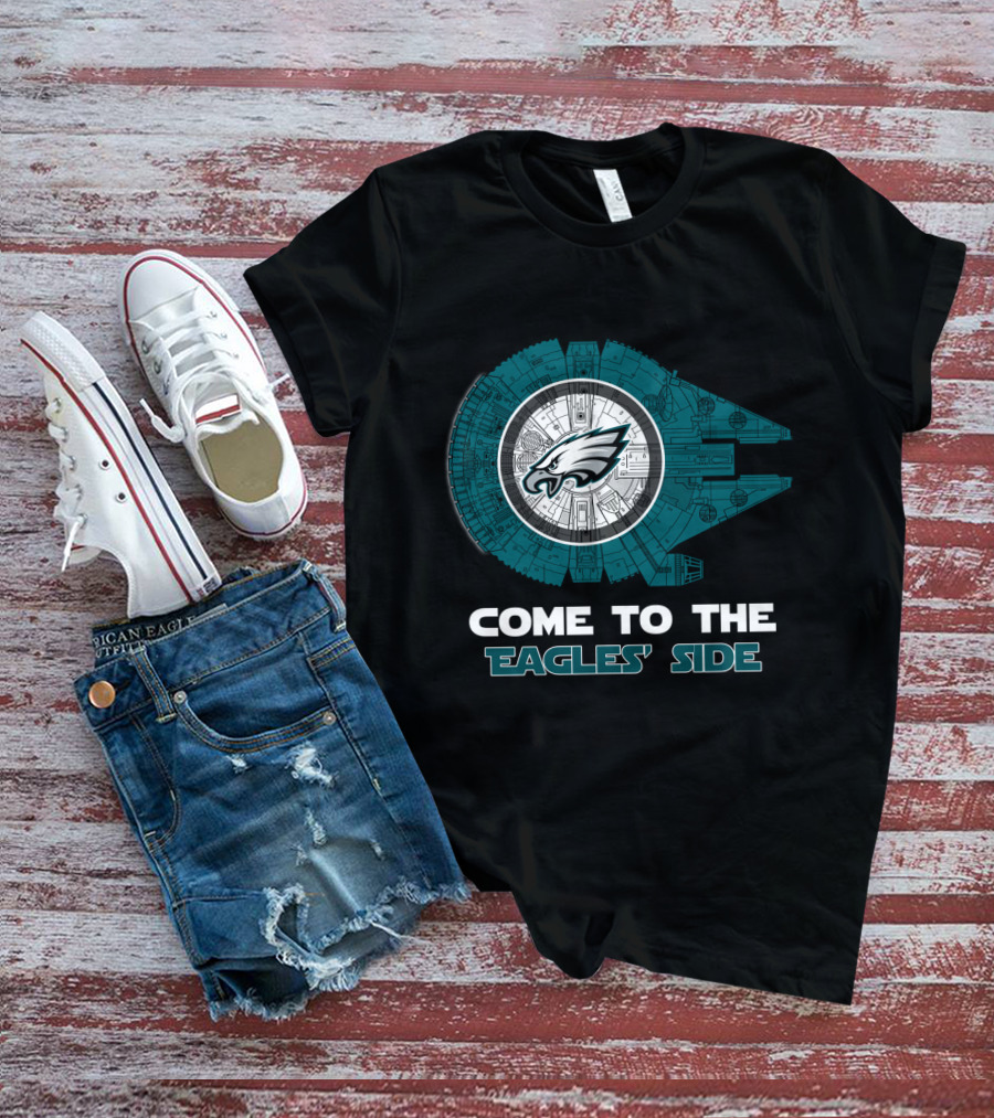 Philadelphia Eagles Come To The Eagles' Side Millennium Falcon Nfl T-Shirt