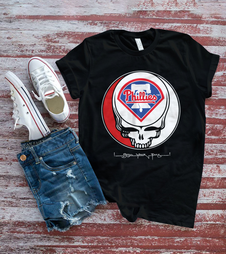 GRATEFUL DEAD Steal Your Face Philadelphia Phillies T-Shirt