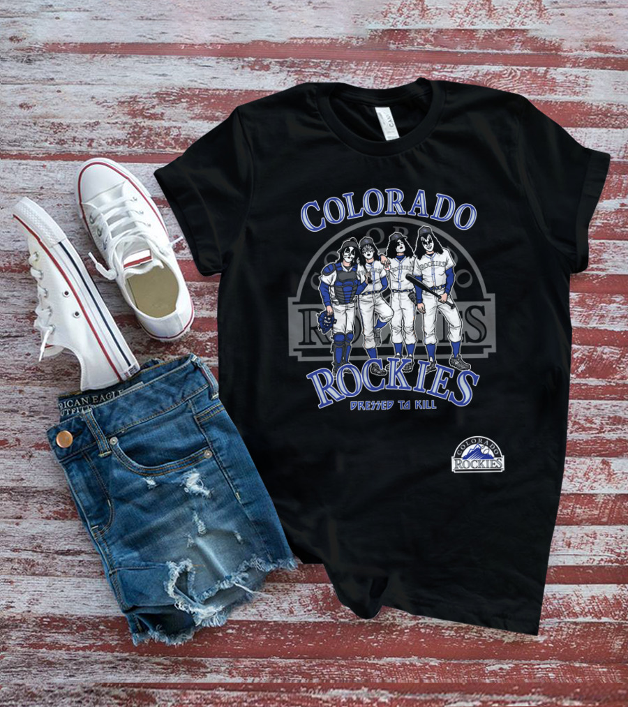 Colorado Rockies KISS Dressed To Kill Baseball T-Shirt