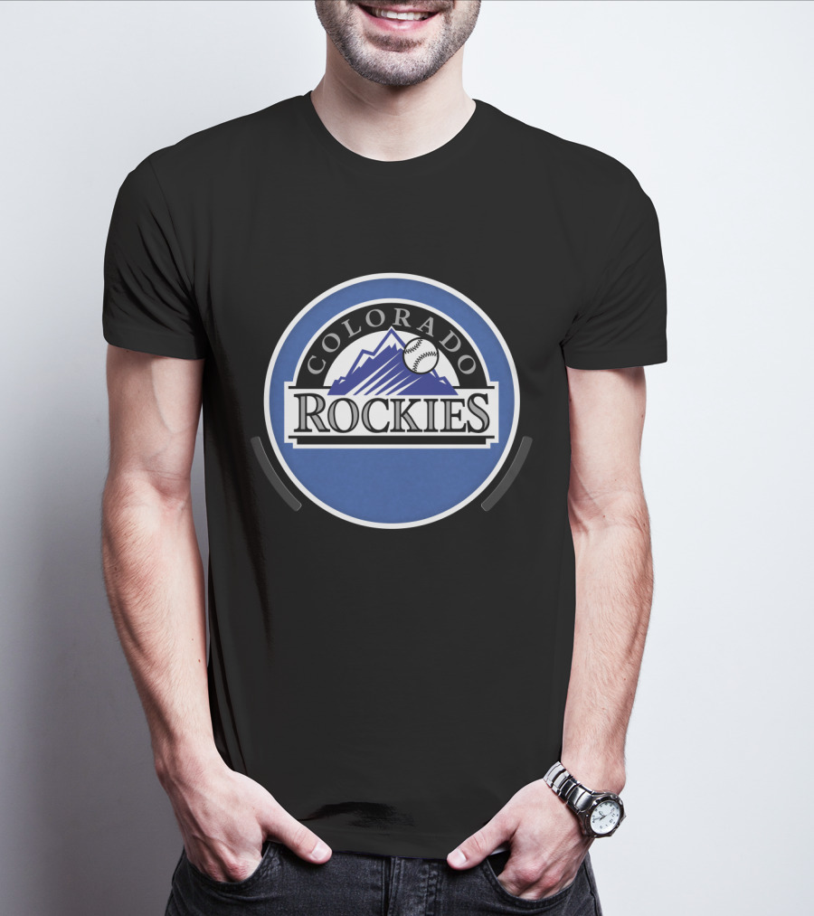 Colorado Rockies Logo Baseball Mountain T-Shirt