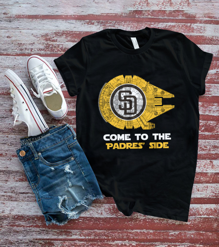 Come To The Padres' Side San Diego Padres Millennium Falcon T-Shirt