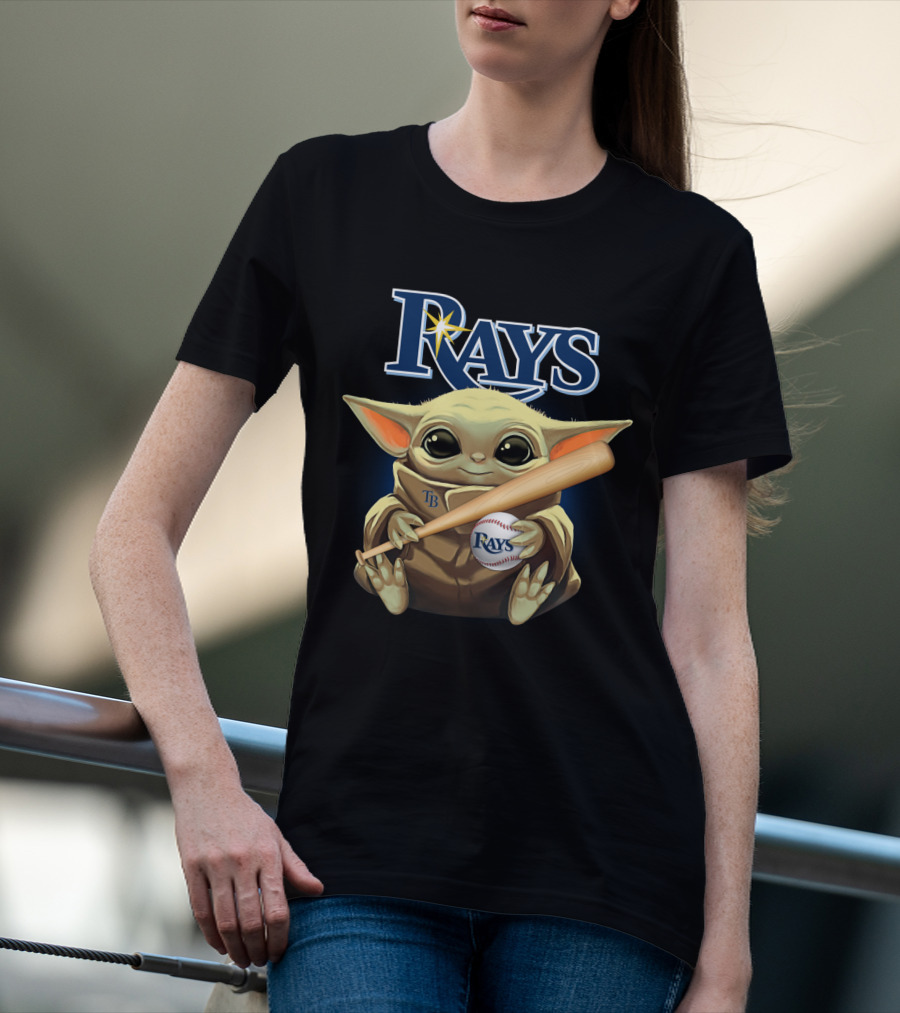 Rays Baby Yoda Baseball Bat Star Wars Crossover T-Shirt
