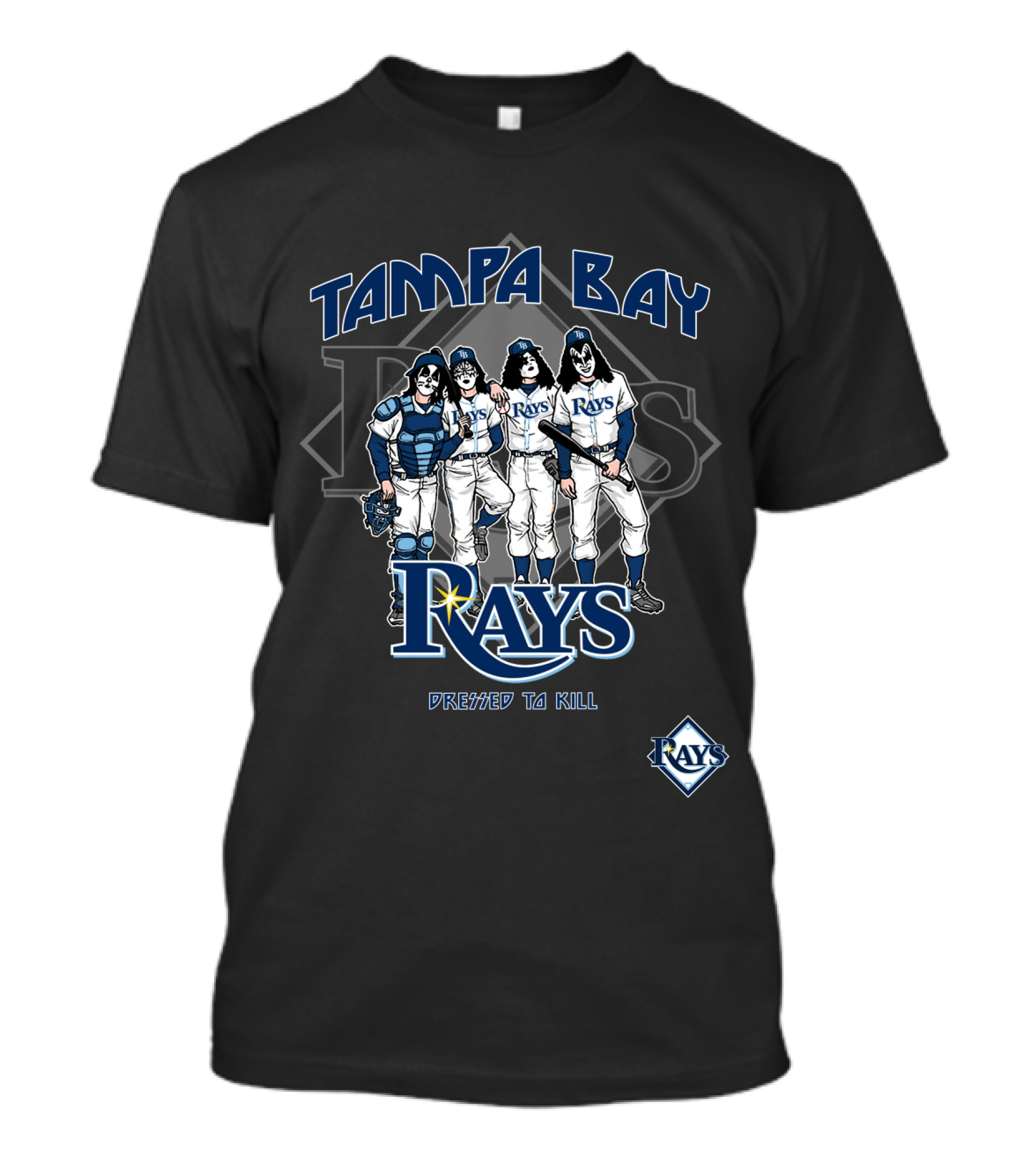 Tampa Bay Rays KISS Dressed To Kill Baseball Crossover T-Shirt