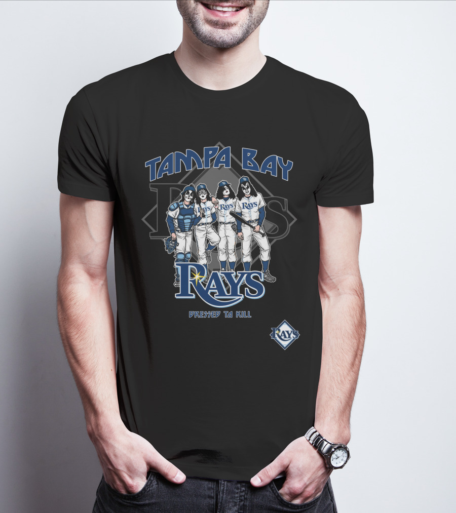 Tampa Bay Rays KISS Dressed To Kill Baseball Crossover T-Shirt