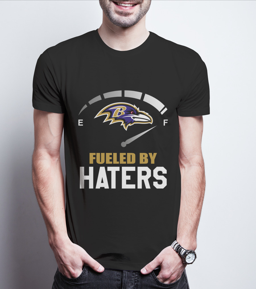 Fueled By Haters Baltimore Ravens Logo Fuel Gauge T-Shirt