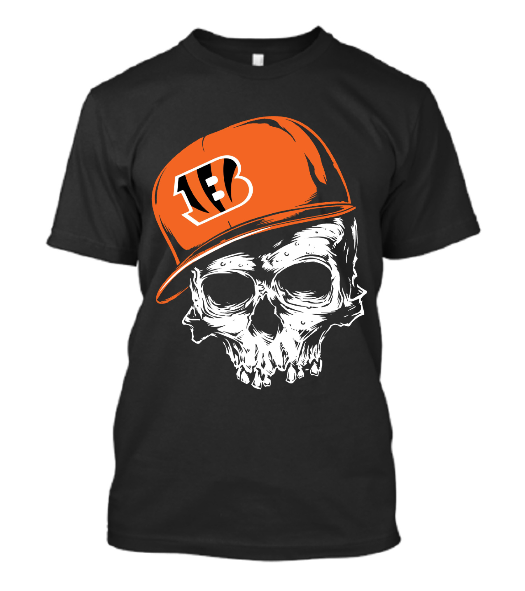 Cincinnati Bengals Skull Hat T-Shirt