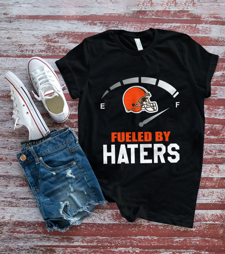 Cleveland Browns Helmet Fueled By Haters Football Fanatics T-Shirt